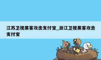 江苏卫视黑客攻击支付宝_浙江卫视黑客攻击支付宝