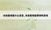 攻击服务器什么意思_攻击服务器费钱吗游戏