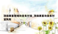 顶级黑客现场攻击支付宝_顶级黑客攻击支付宝失败