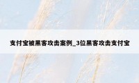 支付宝被黑客攻击案例_3位黑客攻击支付宝