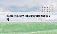 bec是什么币种_BEC货币招黑客攻击了吗