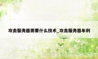 攻击服务器需要什么技术_攻击服务器牟利