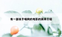 有一部关于暗网的电影的简单介绍