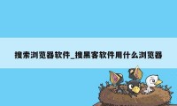 搜索浏览器软件_搜黑客软件用什么浏览器