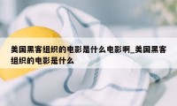 美国黑客组织的电影是什么电影啊_美国黑客组织的电影是什么