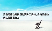 云南网络攻防队伍比赛分工安排_云南网络攻防队伍比赛分工