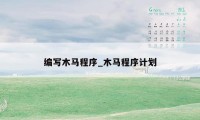 编写木马程序_木马程序计划