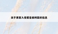 关于黑客入侵爱音麻利亚的信息