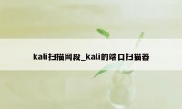 kali扫描网段_kali的端口扫描器