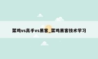 菜鸡vs高手vs黑客_菜鸡黑客技术学习