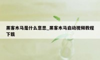 黑客木马是什么意思_黑客木马启动视频教程下载