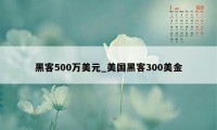 黑客500万美元_美国黑客300美金