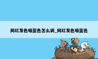 网红发色暗蓝色怎么调_网红发色暗蓝色