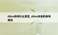 ddos肉鸡什么意思_ddos攻击的肉鸡目标