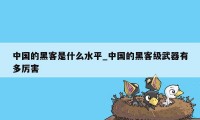 中国的黑客是什么水平_中国的黑客级武器有多厉害