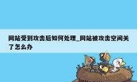 网站受到攻击后如何处理_网站被攻击空间关了怎么办