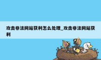 攻击非法网站获利怎么处理_攻击非法网站获利