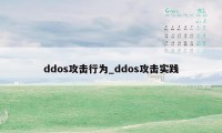 ddos攻击行为_ddos攻击实践