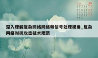 深入理解复杂网络网络和信号处理视角_复杂网络对抗攻击技术规范