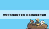 黑客技术和编程有关吗_网络黑客和编程软件