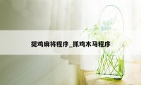 捉鸡麻将程序_抓鸡木马程序