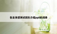 包含渗透测试团队介绍ppt的词条