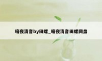 暗夜清音by田螺_暗夜清音田螺网盘