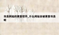 攻击网站的黑客软件_什么网站会被黑客攻击呢