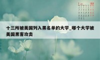 十三所被美国列入黑名单的大学_哪个大学被美国黑客攻击