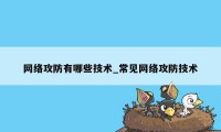 网络攻防有哪些技术_常见网络攻防技术