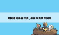 美国遭到黑客攻击_黑客攻击美军网络