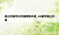 端口扫描可以扫描哪些内容_vb编写端口扫描