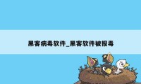 黑客病毒软件_黑客软件被报毒